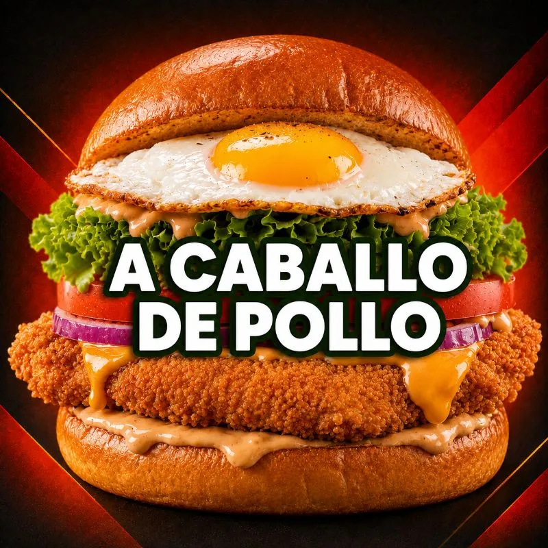 Hamburguesa a caballo de pollo
